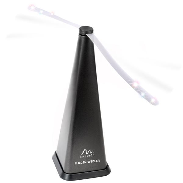Chasse-mouches avec station de charge à induction – répulsif insectes à batterie pour table à manger et montage au plafond – chasse-mouches avec fonction de fonctionnement continu