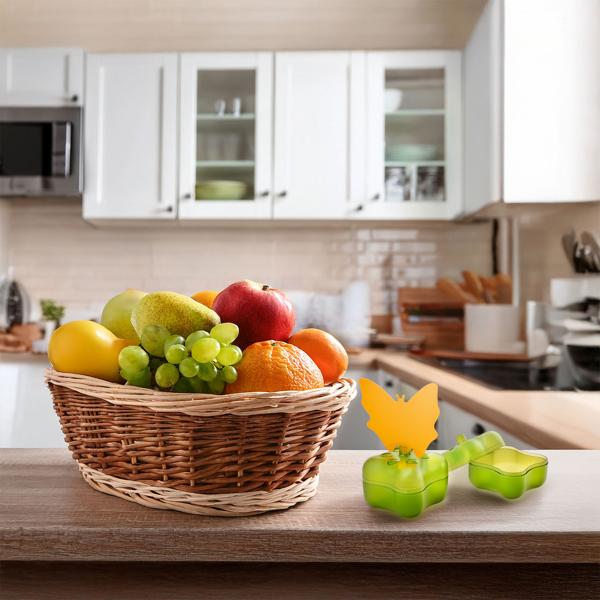 Piège efficace à mouches des fruits, set de 2 – Piège discret au vinaigre pour panier à fruits, petit piège à insectes contre les mouches dans la cuisine