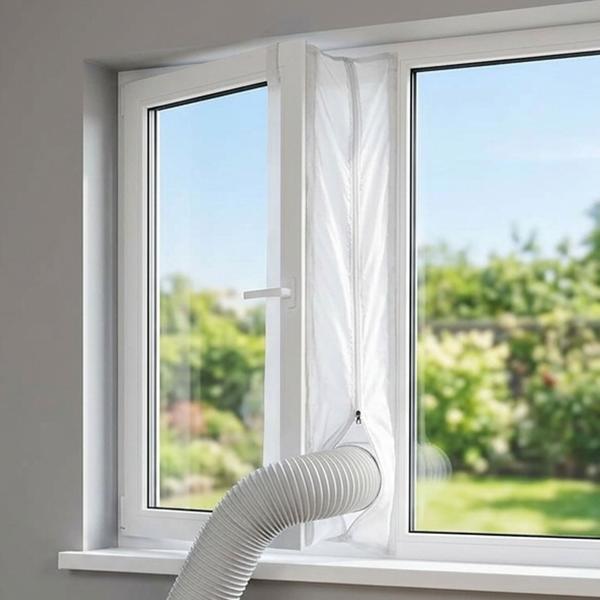 Joint de fenêtre pour climatiseurs mobiles 400 cm – Joint universel contre la chaleur et les insectes – Montage facile avec bande auto‑agrippante
