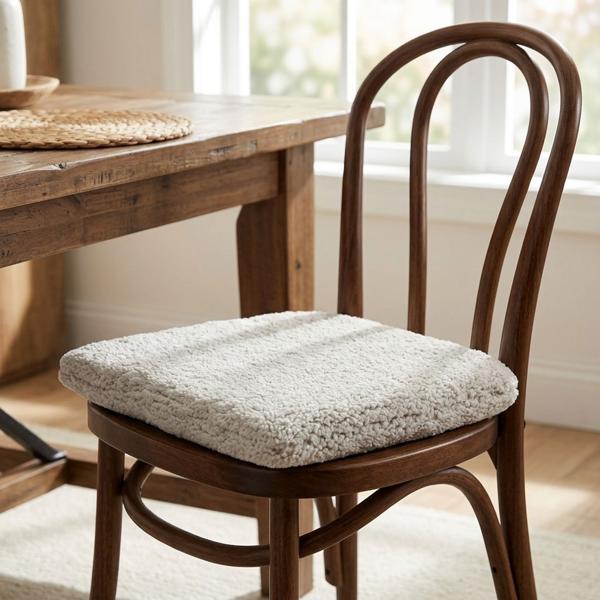Set da 2 cuscini da seduta effetto pelliccia d’agnello – 39 x 39 cm, tortora, per un comfort accogliente – Cuscino in eco-pelliccia soffice & morbido per sedia, panca, poltrona