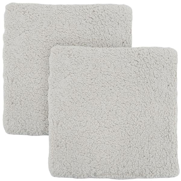 Set da 2 cuscini da seduta effetto pelliccia d’agnello – 39 x 39 cm, tortora, per un comfort accogliente – Cuscino in eco-pelliccia soffice & morbido per sedia, panca, poltrona