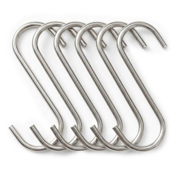 Set di ganci in metallo 9 cm – Pratico set da 6 robusti ganci universali per cucina, bagno, officina e casa, ganci da appendere resistenti color argento