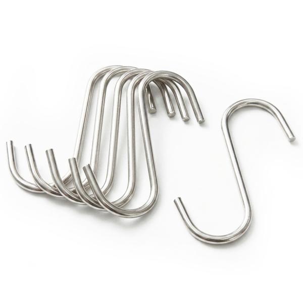 Set di ganci in metallo 9 cm – Pratico set da 6 robusti ganci universali per cucina, bagno, officina e casa, ganci da appendere resistenti color argento