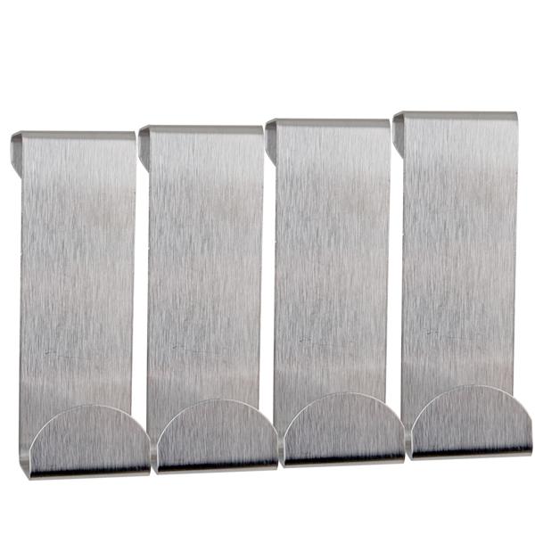 Stainless steel door hooks, pack of 8 – over-the-door rack without drilling, robust clothes hooks for door rebates up to 1.9 cm, for bathroom, bedroom & cabinets
