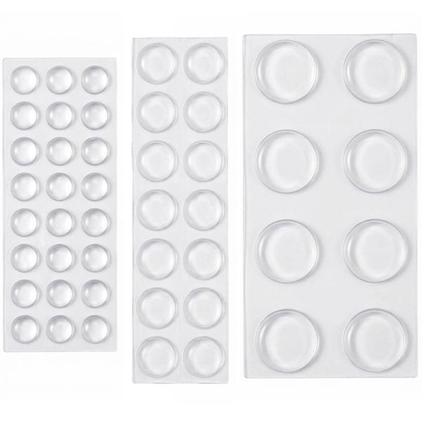 Set de 46 butées en caoutchouc – Butées transparentes autocollantes en 3 tailles (8 mm, 12 mm, 18 mm) – Idéal comme butée de porte et protection des meubles à la maison
