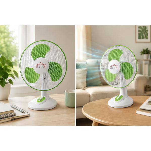 Powerful 40 cm table fan for your office or bedroom – strong fan with 3 speeds and oscillation