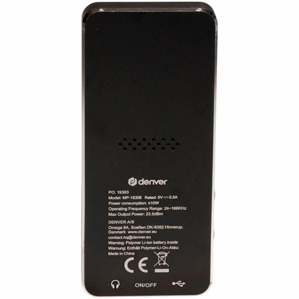 Versatile black MP4 player, Bluetooth & 3.5 mm AUX – compact 4 GB MP3 media player for sport & travel – top sound & e‑book function, 1.8“ IPS