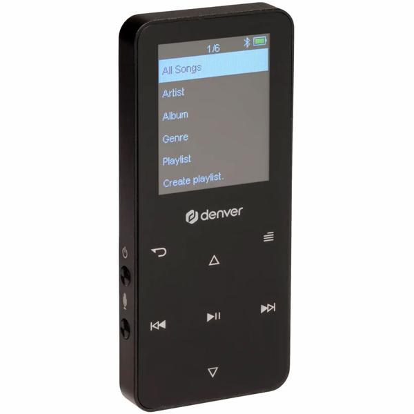 Versatile black MP4 player, Bluetooth & 3.5 mm AUX – compact 4 GB MP3 media player for sport & travel – top sound & e‑book function, 1.8“ IPS
