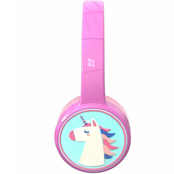 Casque Bluetooth pour enfants sans fil, rose : casque robuste avec micro et protection auditive 85 dB pour l’école, l’apprentissage et le gaming – sûr et confortable