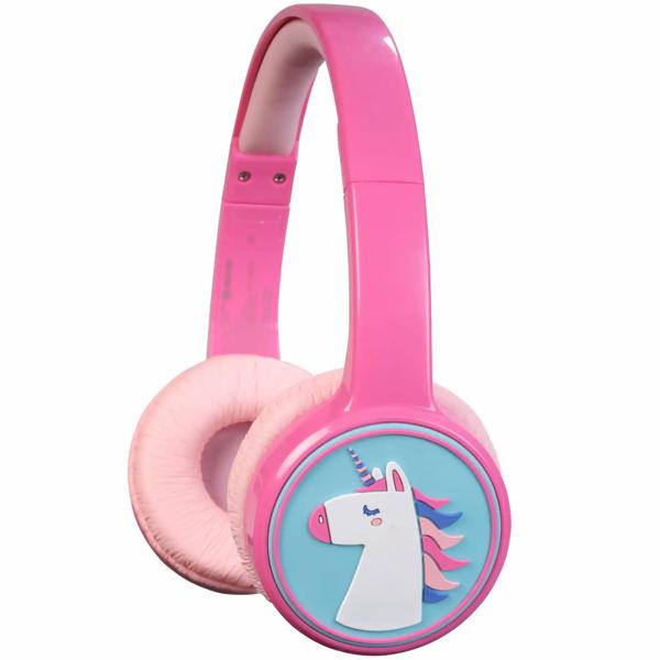 Casque Bluetooth pour enfants sans fil, rose : casque robuste avec micro et protection auditive 85 dB pour l’école, l’apprentissage et le gaming – sûr et confortable