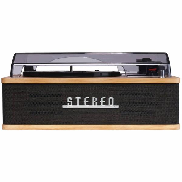 Elegante giradischi retrò con Bluetooth, potenti altoparlanti integrati e testina robusta per un suono vinile perfetto