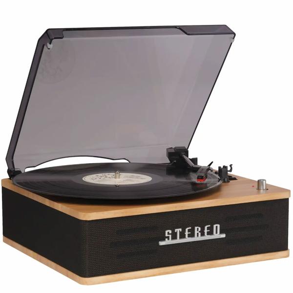Elegante giradischi retrò con Bluetooth, potenti altoparlanti integrati e testina robusta per un suono vinile perfetto