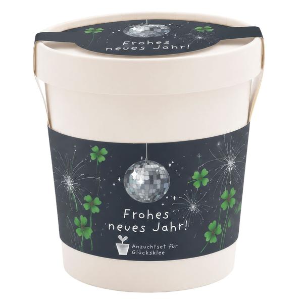 2er-Set "Frohes neues Jahr" Pflanzset im Becher - Silvester Geschenk - Neujahrsgruss Anzuchtset für Frauen, Männer, Kollegen & Freunde