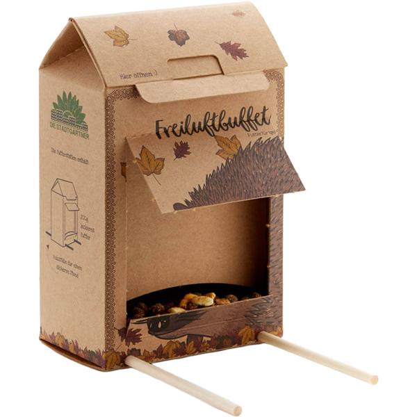 Buffet en plein air pour hérissons – station de nourrissage complète pour hérissons – nourriture pour hérissons avec insectes, adaptée à l’espèce – boîte sans plastique, Made in Germany