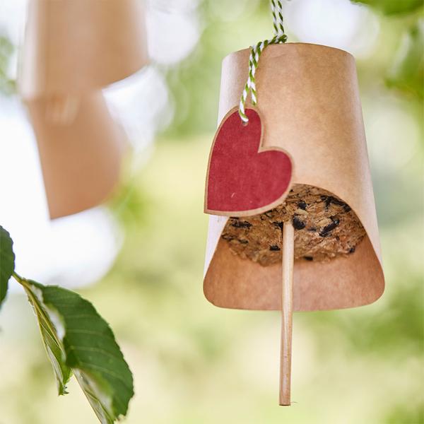 Leckerbissen Wildtierwelt kit – DIY set with 3 feeder bells for children – winter feeding stations for wild birds with coconut fat
