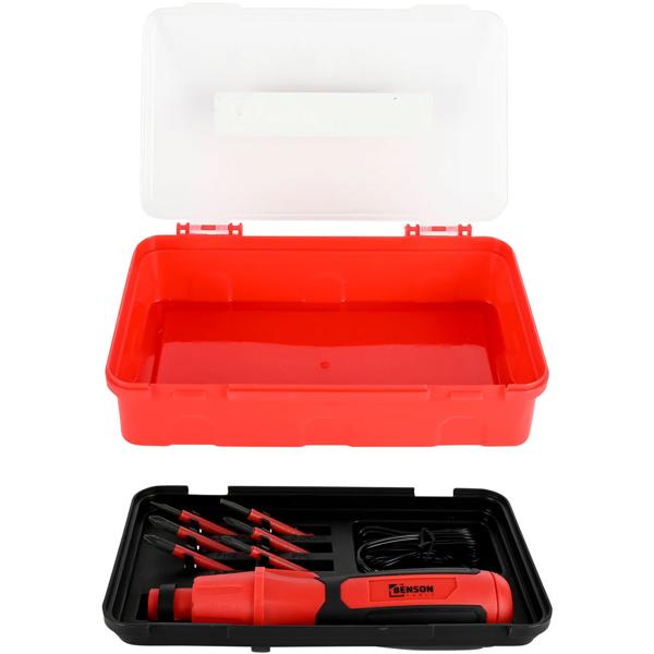 Kompaktes Akkuschrauber Set mit 6 Bits, USB Ladekabel & Box – Handlicher Minischrauber für Heimwerker, Möbelmontage, Haushalt & Reparatur