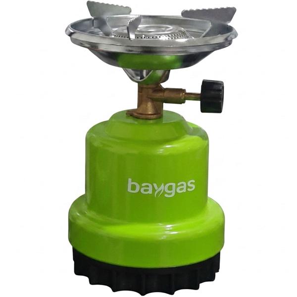 Fornello a gas compatto per campeggio & outdoor, verde – robusto alloggiamento in metallo, fiamma regolabile in continuo, per cartucce gas da 190 g, potenza max. 0,8 kW