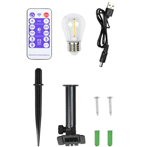 Catena luminosa solare LED bianco caldo 8 m: 10 lampadine, IP44 resistente alle intemperie – con telecomando, perfetta per giardino, balcone, terrazza e come decorazione per feste