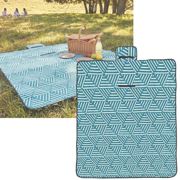 Couverture de pique‑nique turquoise (150x130 cm), imperméable – Légère, pliable & idéale pour le jardin, le parc, la plage, le camping et les vacances en déplacement