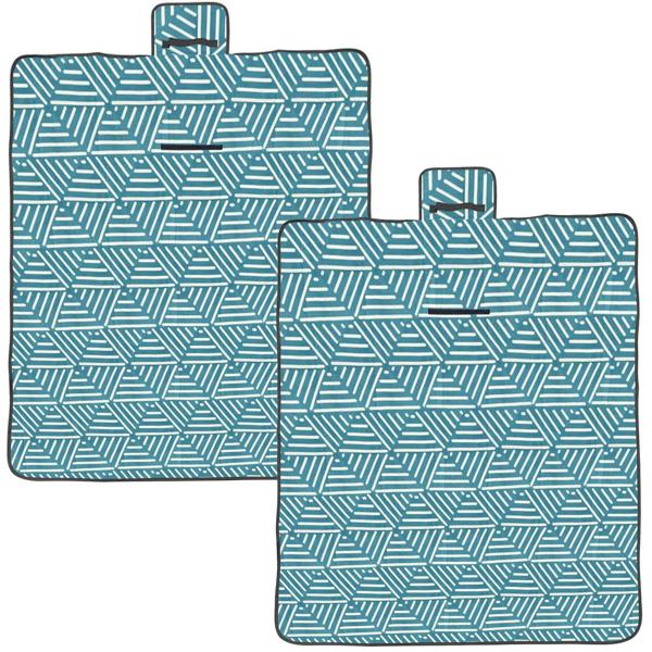 Set of 2 turquoise picnic blankets (150 x 130 cm), waterproof – Lightweight, foldable & ideal for garden, park, beach, camping and holidays on the go