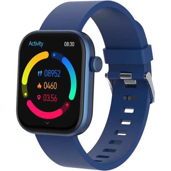 Smartwatch fitness watch for men & women, blue: blood pressure, heart rate, blood oxygen and call function – AMOLED display for everyday life & sport