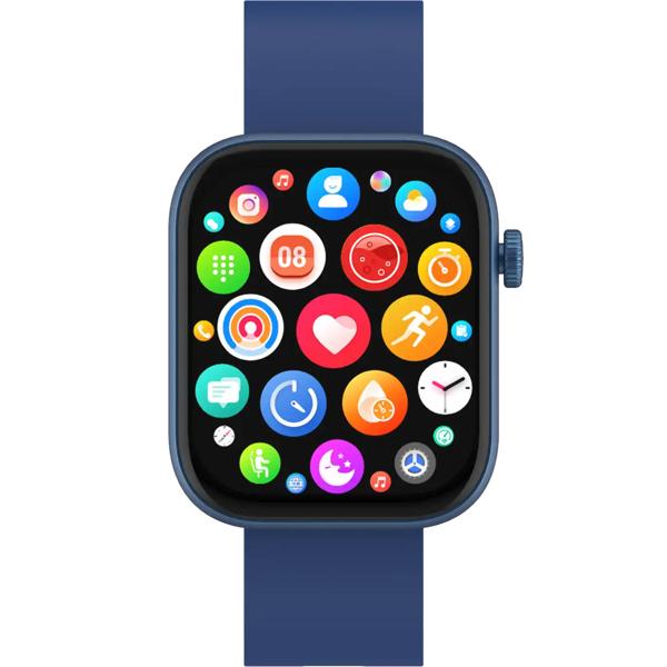 Smartwatch fitness watch for men & women, blue: blood pressure, heart rate, blood oxygen and call function – AMOLED display for everyday life & sport