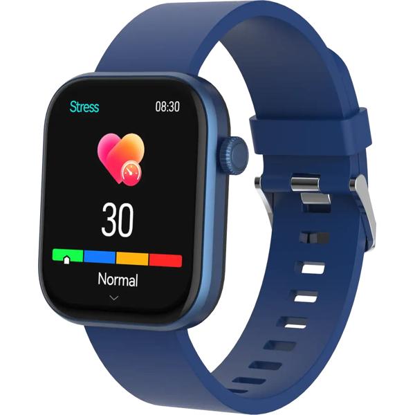 Smartwatch fitness watch for men & women, blue: blood pressure, heart rate, blood oxygen and call function – AMOLED display for everyday life & sport
