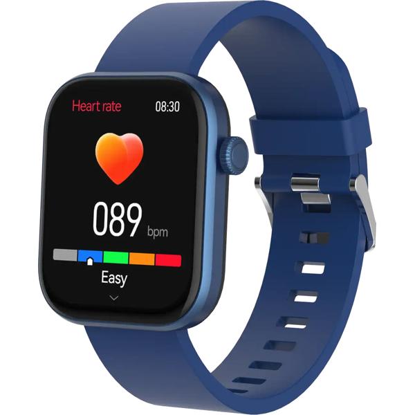 Smartwatch fitness watch for men & women, blue: blood pressure, heart rate, blood oxygen and call function – AMOLED display for everyday life & sport