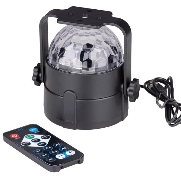 Projecteur de lumière disco avec capteur musical et télécommande, différents motifs lumineux colorés, éclairage de fête LED avec USB-A pour fête et chambre