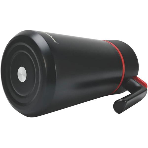 Thermos per conferenze 2,5 L in acciaio inox nero-rosso – caraffa termica priva di BPA con chiusura automatica monomano e ampia apertura per bevande calde e fredde