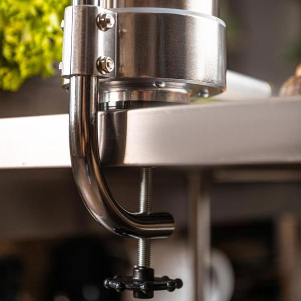 Manual sausage maker 3 kg stainless steel with 4 filling tubes Ø15, 19, 22, 25 mm – sausage filling machine with hand crank, suction base & clamp mounting