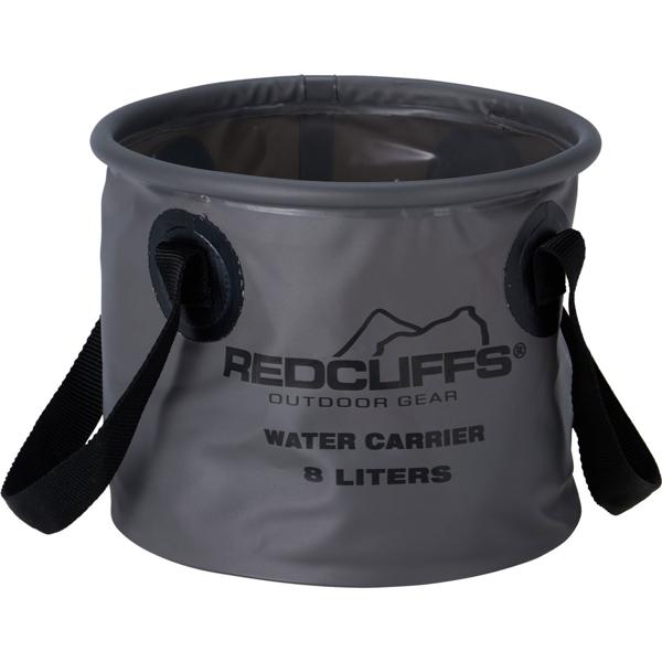 Foldable 8L polyvinyl water container in grey – waterproof water bag with carry handles for camping, outdoor, trekking & fishing