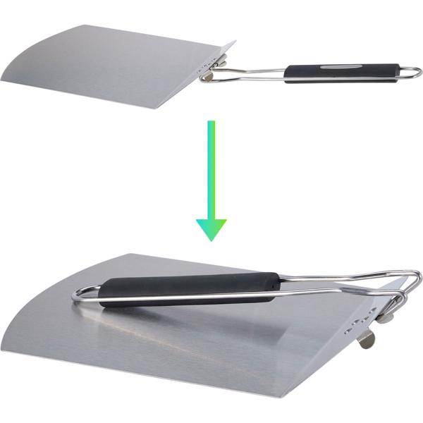 Folding stainless‑steel pizza peel 55 cm – robust pizza shovel & lifter for grill, pizza oven, oven – space‑saving & easy to handle