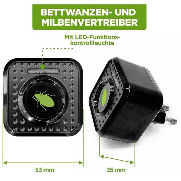 Effektiver Ultraschall Milbenvertreiber: Steckdose gegen Bettwanzen & Milben – Sichere Milbenabwehr für Bett & Schlafzimmer