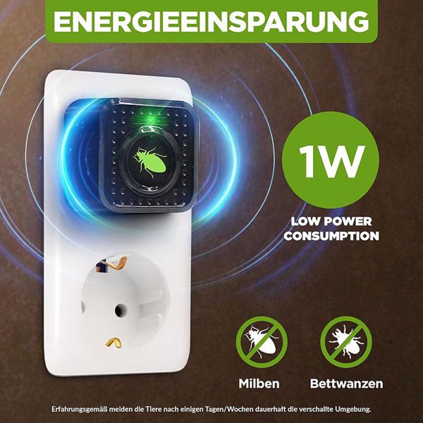 Effektiver Ultraschall Milbenvertreiber: Steckdose gegen Bettwanzen & Milben – Sichere Milbenabwehr für Bett & Schlafzimmer