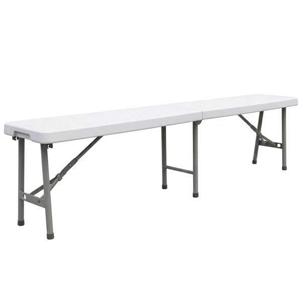 Foldable suitcase bench 182 cm, weather-resistant, stable folding bench, portable, metal plastic, space-saving, ideal for camping & outdoor