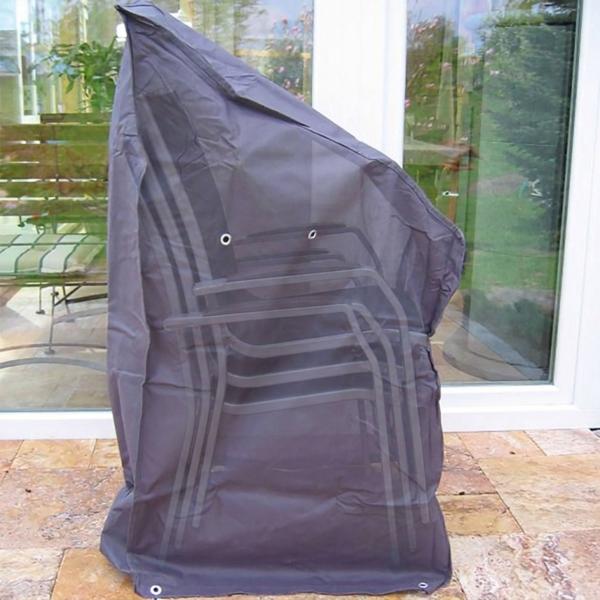 Copertura Deluxe per sedia da giardino – telo protettivo per sedie impilabili 65x65x150/110 cm – telone in PE rinforzato in tessuto 90 g/m² – copri-sedia resistente alle intemperie
