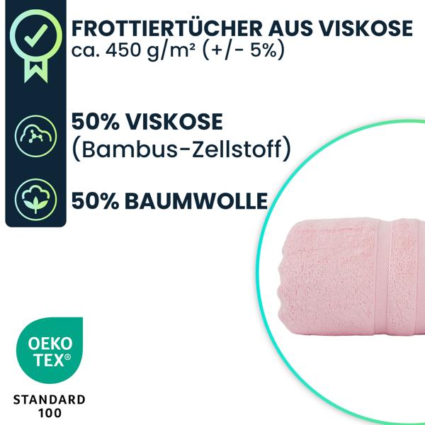 Sanftes Saunatuch OEKO-TEX 70x200 cm – Saugstarkes Duschtuch & Badetuch aus Bambus-Viskose & Baumwolle - seidig weich & schnelltrocknend 