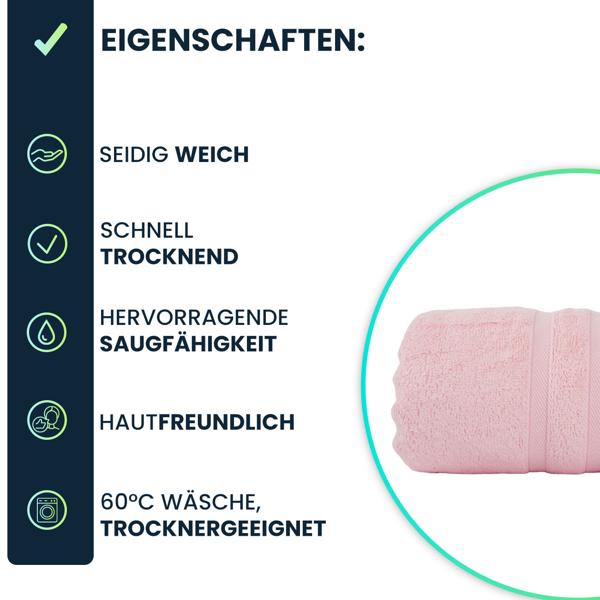 Sanftes Saunatuch OEKO-TEX 70x200 cm – Saugstarkes Duschtuch & Badetuch aus Bambus-Viskose & Baumwolle - seidig weich & schnelltrocknend 