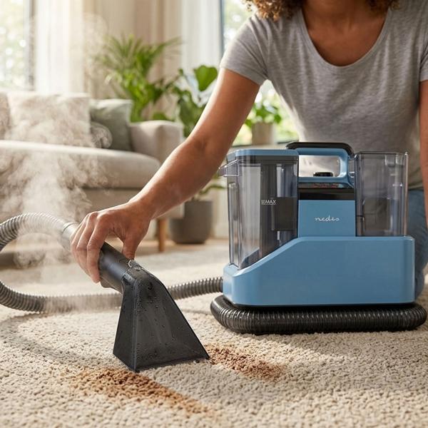 Pulitore a vapore & lavasciuga per imbottiti, tappeti & interni auto – potente aspiratore a umido con funzione di aspirazione, pulitore per divani & smacchiatore