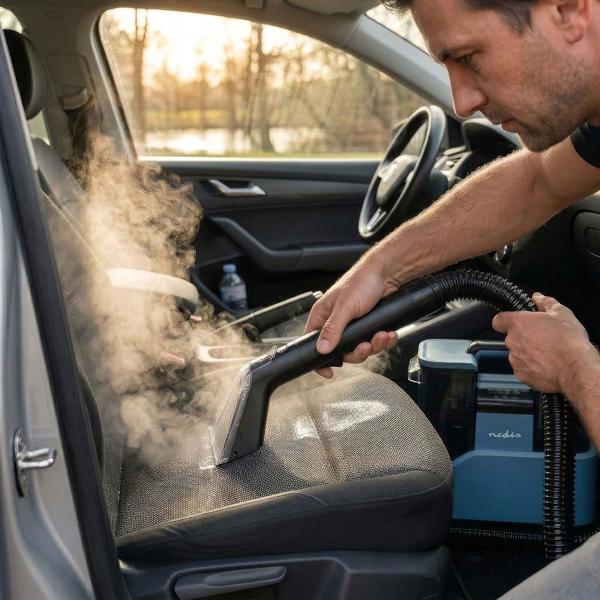 Pulitore a vapore & lavasciuga per imbottiti, tappeti & interni auto – potente aspiratore a umido con funzione di aspirazione, pulitore per divani & smacchiatore