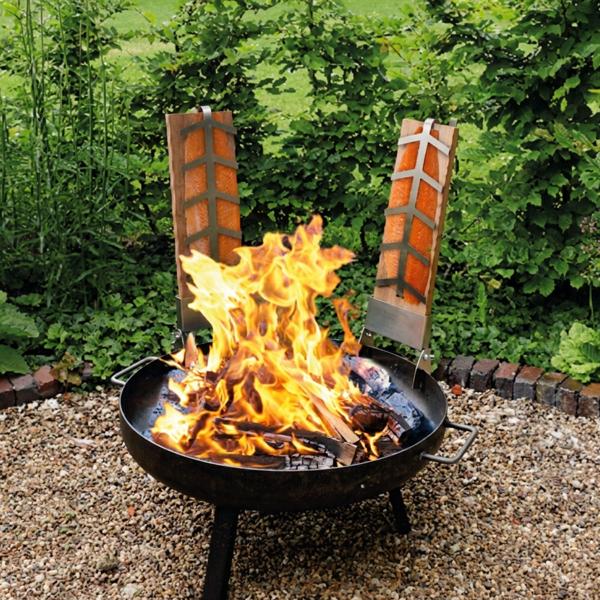 Set da 2 tavole per salmone alla fiamma con supporto in acciaio inox e pratico morsetto per bracieri tavola per salmone supporto per pesce accessorio per grill salmone