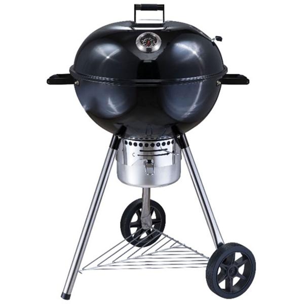 Barbecue boule professionnel Ø55 cm – barbecue à charbon XL avec surface de grill 55 cm, support de couvercle, bac à cendres, grille de fond et 2 roues, revêtement par poudre résistant à la chaleur
