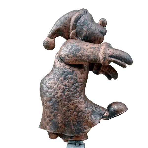 Figurine de gouttière et de clôture Somnambule, élégant aspect cuivre – Déco amusante en métal pour gouttière et clôture avec support de serrage robuste inclus, 19x38x10cm