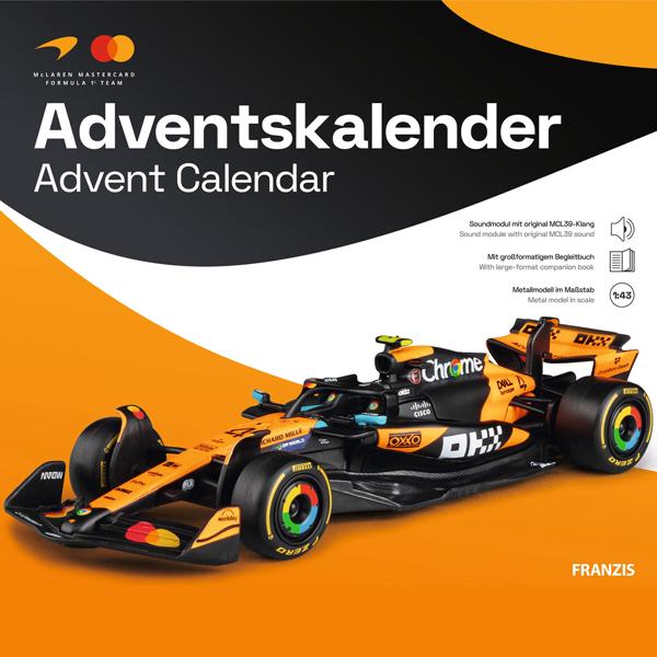 McLaren Formel 1 Adventskalender 1:43 Modell Bausatz – Hochwertiges F1 Rennwagen Geschenk für Sammler & Motorsport Fans