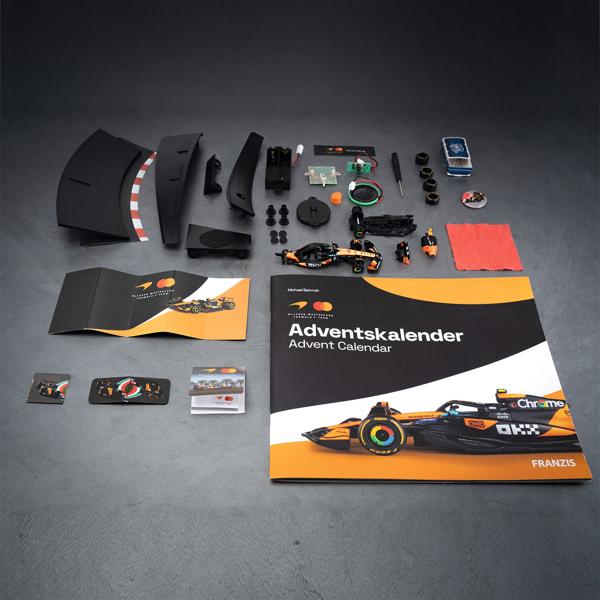 McLaren Formel 1 Adventskalender 1:43 Modell Bausatz – Hochwertiges F1 Rennwagen Geschenk für Sammler & Motorsport Fans