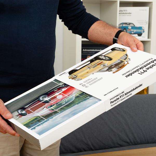Calendrier de l’Avent Porsche 911 en kit voiture miniature 1:43 avec son : cadeau rétro de collection haut de gamme pour adultes et enfants dès 14 ans
