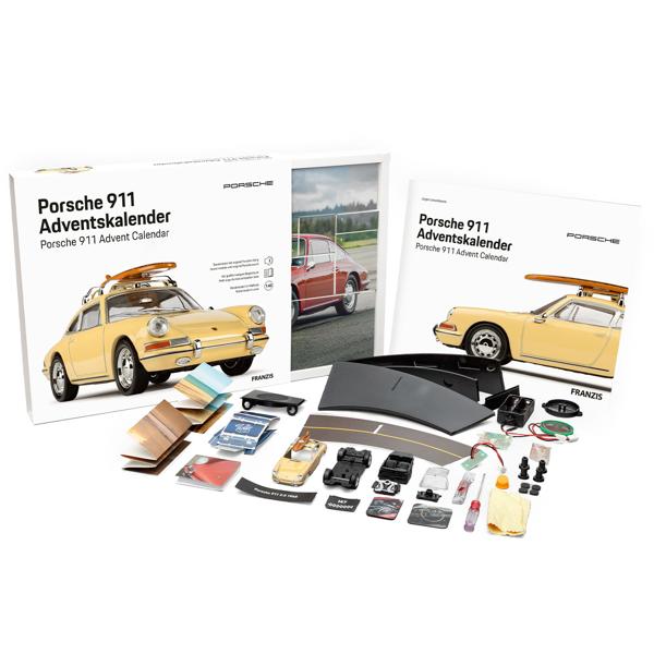 Calendrier de l’Avent Porsche 911 en kit voiture miniature 1:43 avec son : cadeau rétro de collection haut de gamme pour adultes et enfants dès 14 ans