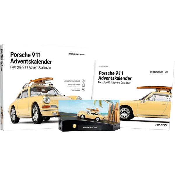 Calendrier de l’Avent Porsche 911 en kit voiture miniature 1:43 avec son : cadeau rétro de collection haut de gamme pour adultes et enfants dès 14 ans