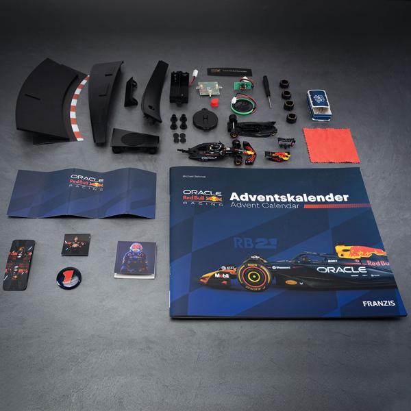 Oracle Red Bull Racing Adventskalender: Ideal für Motorsport-Fans, inkl. Begleitbuch - Rennauto-RB21-Modellbausatz 1:43 mit Soundmodul